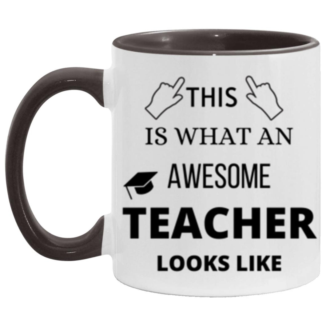 This is what an awesome Teacher Looks Like revise version black Etsy mug