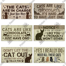 Carica l&#39;immagine nel visualizzatore di Gallery, Funny Hanging Cat Wooden Signs
