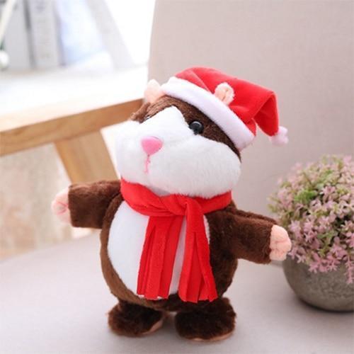 Cutie Cub Baby Santa - Dark Brown Repeating Santa Hamster Toy for Kids/Pets