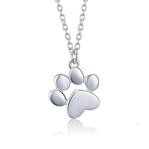 Cutie Cub Paw Pendant Necklace in Sterling Silver