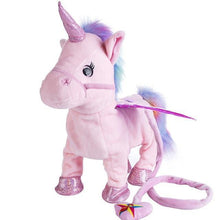 Cargar imagen en el visor de la galería, Cutie Cub Pink Unicorn Walking Plush Toy with Music
