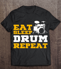 Load image into Gallery viewer, Cutie Cub S / Unisex Heavyweight 100% Cotton Eat Sleep Drum Repeat
