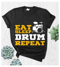 Cargar imagen en el visor de la galería, Cutie Cub S / Women’s T-Shirt Eat Sleep Drum Repeat
