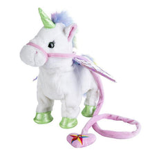 Lade das Bild in den Galerie-Viewer, Cutie Cub White Unicorn Walking Plush Toy with Music
