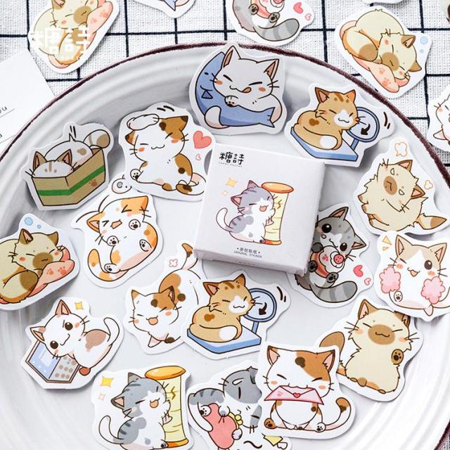Naughty Cat Paper Stickers (Set of 45)