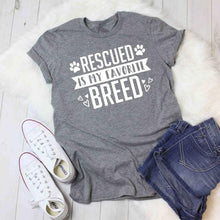 Load image into Gallery viewer, Rescued Is My favorite Breed Shirt
