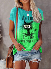 Charger l&#39;image dans la galerie, CutieCub™  CaT-Shirt: It&#39;s Fine I&#39;m Fine Everything Is Fine
