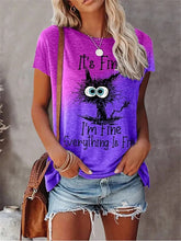 Cargar imagen en el visor de la galería, CutieCub™  CaT-Shirt: It&#39;s Fine I&#39;m Fine Everything Is Fine
